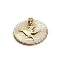 Load image into Gallery viewer, 14k yellow Gold tiny hummingbird Pendant charm fine gift jewelry for her 0.6g
