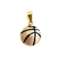 Load image into Gallery viewer, 14k gold Tiny basketball pendant charm Fine Jewelry Sport Gift unisex 0.46" 1g
