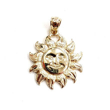 Load image into Gallery viewer, New 14k yellow gold solid sun sol pendant charm astrology gift fine jewelry 2.8g
