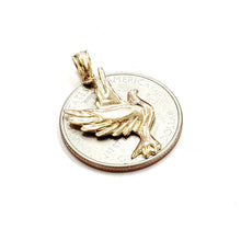 Load image into Gallery viewer, New 14k yellow Gold Dove bird Pendant charm wings love gift fine jewelry 1.9g
