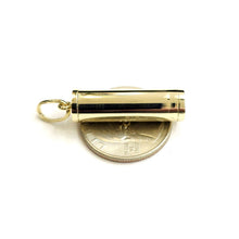 Load image into Gallery viewer, 10k yellow gold 3D Urn pendant For Cremation Ashes Cylinder fine jewelry 6.8g
