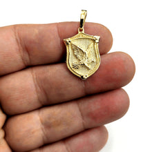 Load image into Gallery viewer, 14k yellow solid Gold Eagle Pendant charm shield fine jewelry Gift Unisex 3.4g

