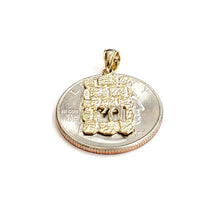 Load image into Gallery viewer, New 14k yellow gold Western wall kotel Hay chay Jewish pendant fine jewelry 1.6g
