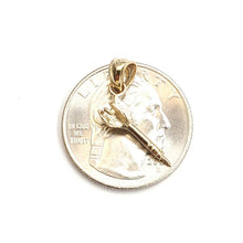 Load image into Gallery viewer, 14k yellow Gold solid 3D lawn Dart Pendant charm dartist gift fine jewelry 0.9g
