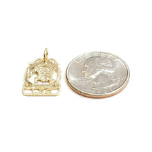 Load image into Gallery viewer, 14k yellow Gold lion Leo zodiac sign astrology Pendant charm fine jewelry 1.2g
