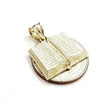 Load image into Gallery viewer, 10k yellow gold lord's prayer book our father bible verse pendant jewelry 2.8g
