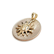 Load image into Gallery viewer, New 14k yellow gold solid sun sol pendant charm astrology gift fine jewelry 1.5g

