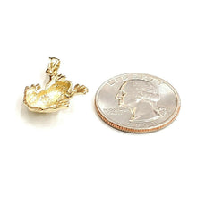 Load image into Gallery viewer, New 14k yellow gold frog pendant charm shiny gift unisex fine jewelry 2.9g

