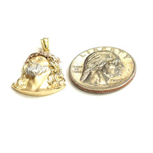Load image into Gallery viewer, 14k multi color gold jesus face head pendant charm religious fine jewelry 2.7g
