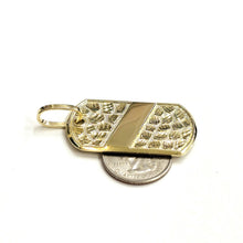 Load image into Gallery viewer, 10k yellow Gold solid men's nugget dog tag Pendant charm fine gift jewelry 8.4g

