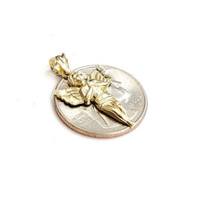 Load image into Gallery viewer, New 10k yellow Gold angel Pendant charm wings gift fine jewelry diamond cut 1.3g
