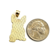 Load image into Gallery viewer, Solid 10k yellow Gold French bulldog Pendant charm diamond cut fine jewelry 2.5g
