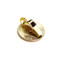 Load image into Gallery viewer, 14k yellow Gold 3D Whistle Coach Athletics  Pendant sport game fine jewelry 3.8g
