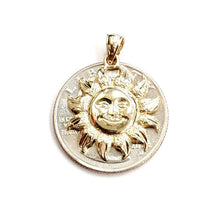Load image into Gallery viewer, New 14k yellow gold solid sun sol pendant charm astrology gift fine jewelry 2.8g
