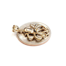 Load image into Gallery viewer, New 14k yellow Gold solid octopus Pendant charm gift fine jewelry unisex 2.1g

