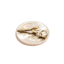 Load image into Gallery viewer, 14k yellow Gold solid 3D lawn Dart Pendant charm dartist gift fine jewelry 0.9g
