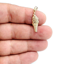 Load image into Gallery viewer, 14k yellow Gold ice cream cone summer pastry Pendant charm fine jewelry 1.4g
