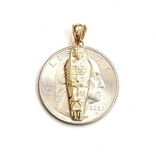 Load image into Gallery viewer, 14k yellow Gold sarcophagus ancient Egypt mummy Pendant charm fine jewelry 1.5g
