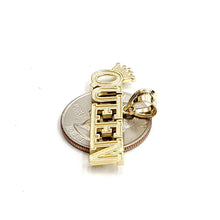 Load image into Gallery viewer, New 10k yellow Gold Queen Crown Tiara word Pendant charm gift fine jewelry 2.9g

