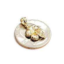 Load image into Gallery viewer, New 14k yellow Gold Hawaiian Hibiscus Plumeria flower Pendant fine jewelry 1.4g
