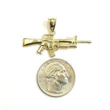 Load image into Gallery viewer, New 10k yellow Gold AR15 AR-15 machine gun rifle army Pendant fine jewelry 2.1g
