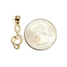 Load image into Gallery viewer, New 14k solid yellow Gold music sign note Pendant gift fine jewelry 1.1g
