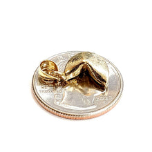 Load image into Gallery viewer, 14k yellow gold Fortune cookie pendant lucky charm gift for her fine jewelry 2g

