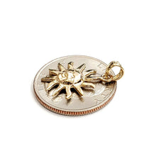 Load image into Gallery viewer, New 14k yellow gold solid sun sol pendant charm astrology gift fine jewelry 1.5g
