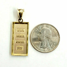 Load image into Gallery viewer, 10k Yellow Gold 999.9 fine gold bar brick bar Pendant charm diamond cut 2.4g
