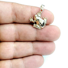 Load image into Gallery viewer, New 14k yellow gold frog pendant charm shiny gift unisex fine jewelry 2.9g

