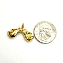 Load image into Gallery viewer, 14k yellow gold hollow 3D classic boxing gloves charm pendant fine jewelry 1.9g
