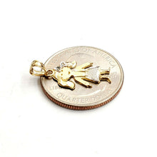 Load image into Gallery viewer, New 14k two tone gold baby girl kid Pendant charm gift fine jewelry for her 0.9g
