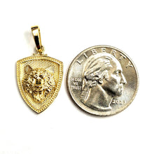 Load image into Gallery viewer, 14k yellow solid Gold Bear head face Animal Pendant charm fine gift jewelry 3.7g

