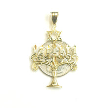 Load image into Gallery viewer, 14k yellow gold Menorah star of David Jewish Israel Charm pendant religious 3.2g
