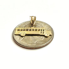 Load image into Gallery viewer, 14k yellow Gold Tiny School Bus vehicle Car Pendant charm gift fine jewelry 0.9g
