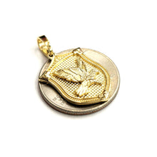 Load image into Gallery viewer, 14k yellow solid Gold Eagle Pendant charm shield fine jewelry Gift Unisex 3.4g
