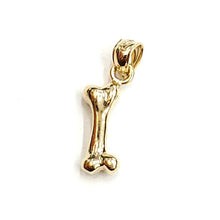 Load image into Gallery viewer, 14k yellow Gold solid dog bone 3D Pendant charm fine jewelry gift unisex 1.9g
