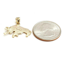 Load image into Gallery viewer, 14k yellow solid Gold taurus bull zodiac Pendant charm fine gift jewelry 2.2g
