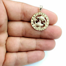 Load image into Gallery viewer, 14k yellow Gold round Pisces fish zodiac Pendant charm fine jewelry unisex 2.8g
