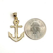 Load image into Gallery viewer, New 14k yellow Gold anchor Pendant polished charm gift fine jewelry 1.7g
