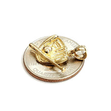 Load image into Gallery viewer, 14k yellow Gold 3D baseball bat glove ball Pendant sport game fine jewelry 2.4g
