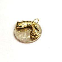 Load image into Gallery viewer, 14k yellow gold hollow 3D classic boxing gloves charm pendant fine jewelry 1.9g

