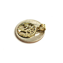Load image into Gallery viewer, 10k Yellow gold round tree of life lucky pendant charm fine Jewelry gift 1.3g
