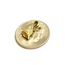Load image into Gallery viewer, New 14k yellow gold Solid Tiny 3D Bell pendant charm Gift fine jewelry 1.9g
