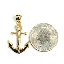 Load image into Gallery viewer, New 14k yellow Gold anchor Pendant polished charm gift fine jewelry 1.7g
