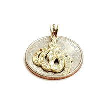 Load image into Gallery viewer, 10K Yellow Gold Nugget Allah Islamic God Pendant Charm religious jewelry 1.4g
