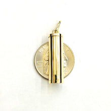Load image into Gallery viewer, 10k yellow gold 3D Urn pendant For Cremation Ashes Cylinder fine jewelry 6.8g
