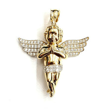 Load image into Gallery viewer, 14k yellow Gold 3D full body angel Pendant fine jewelry 15.5g
