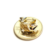 Load image into Gallery viewer, 14k Two Tone Gold 3D fish Pisces zodiac Pendant Cubic Zirconia Fine jewelry 1.6g

