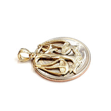 Load image into Gallery viewer, New 14k yellow Gold libra zodiac sign scale Pendant charm gift fine jewelry 1.7g
